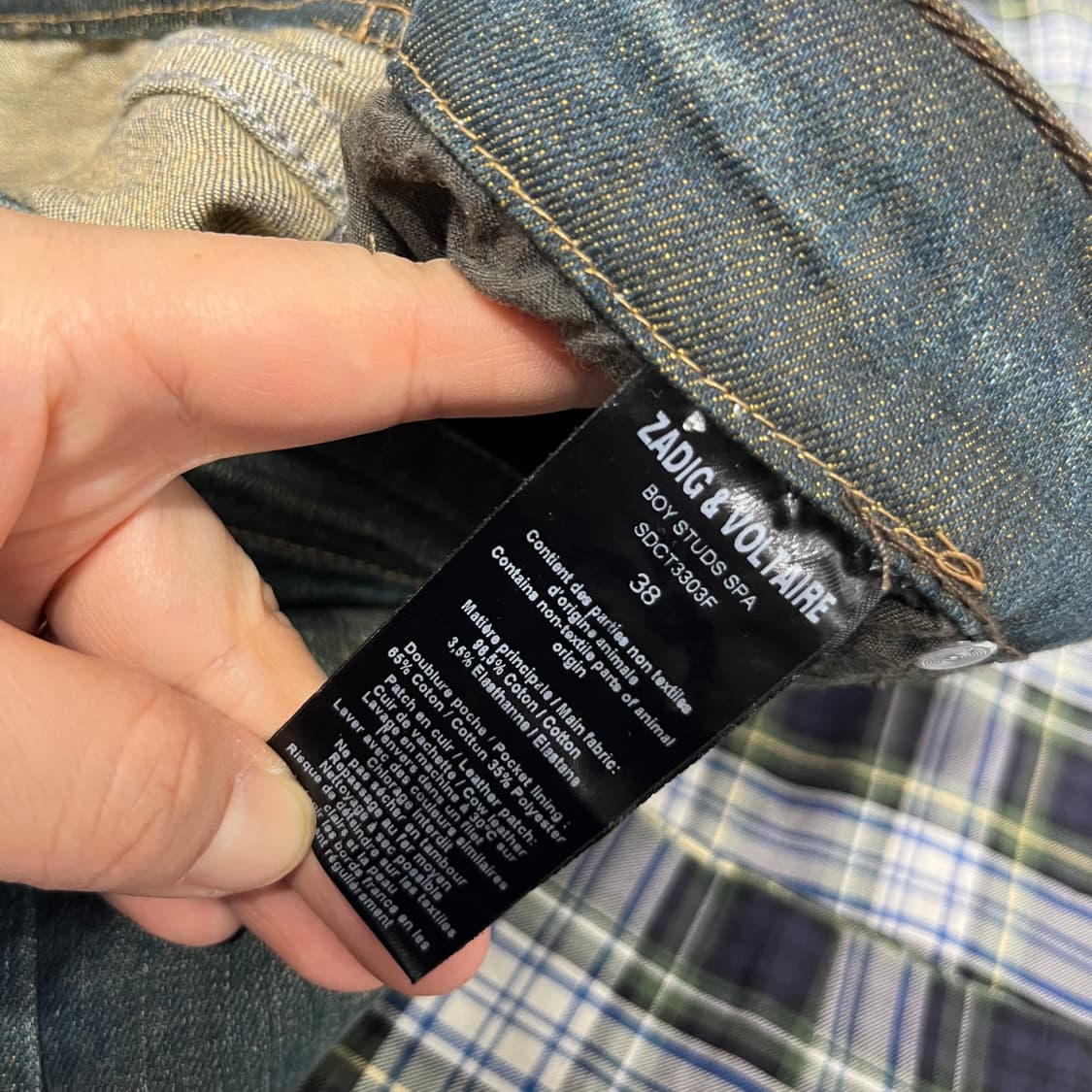 쟈딕앤볼테르 해골 스터드 데님 반바지 컷오프 38 상품이미지2