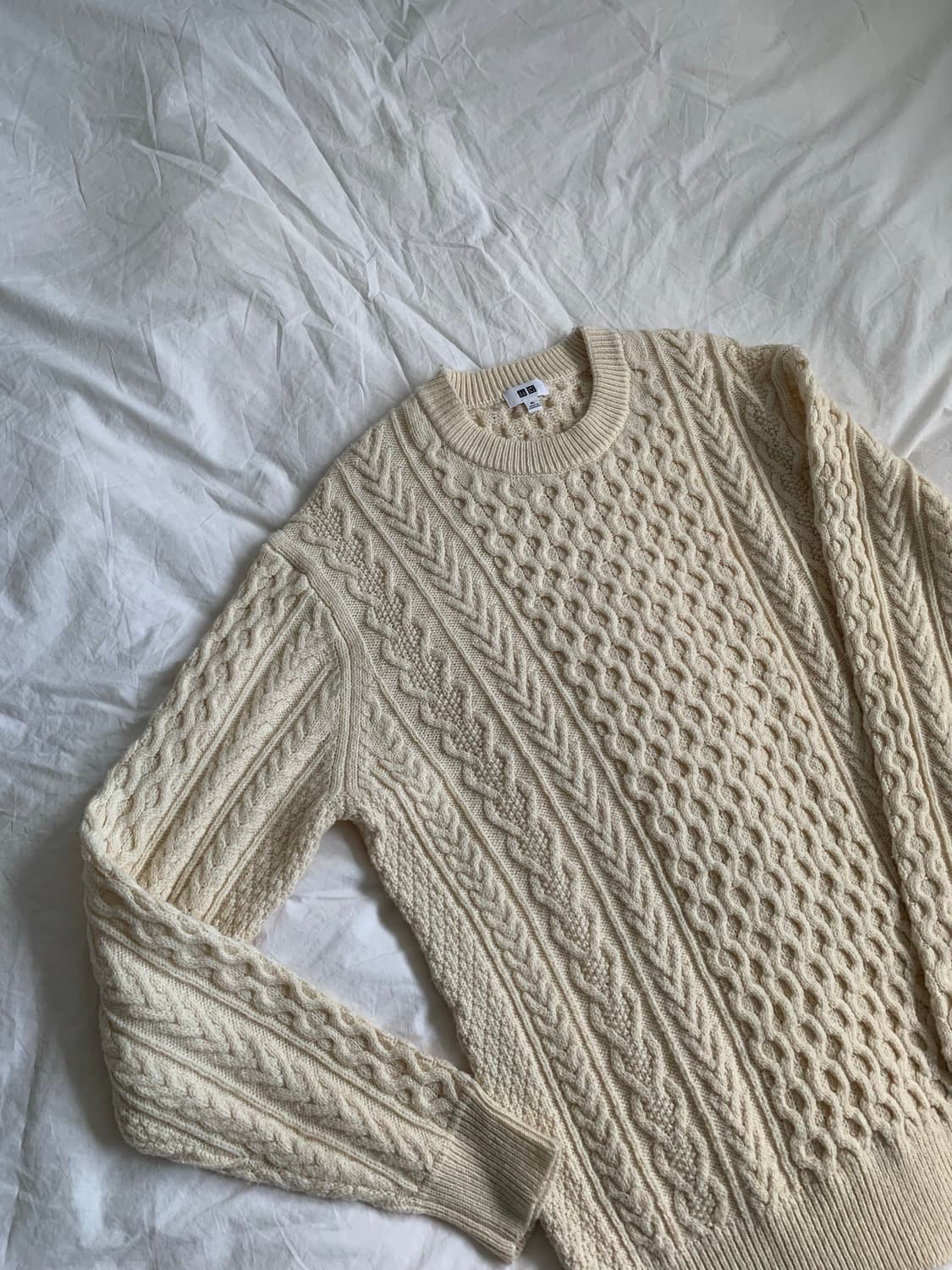 UNIQLO 크림 꽈배기 니트 상품이미지2