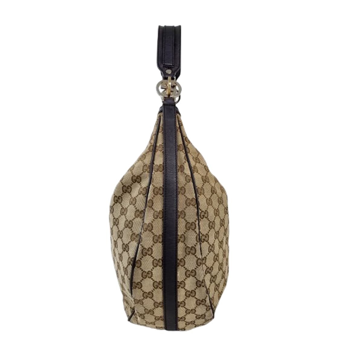 정품 구찌 232945 투톤 메탈 G로고장식 자가드 호보백 상품이미지3