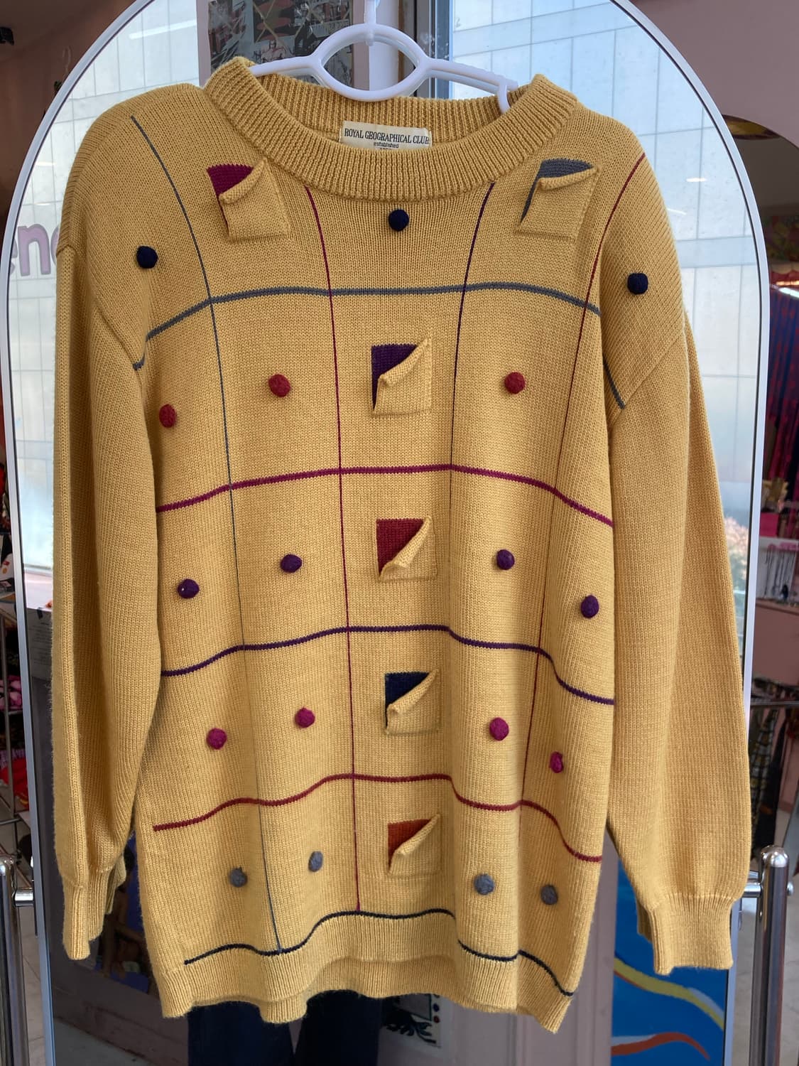 빈티지 옐로우 방울 니트 상품이미지2