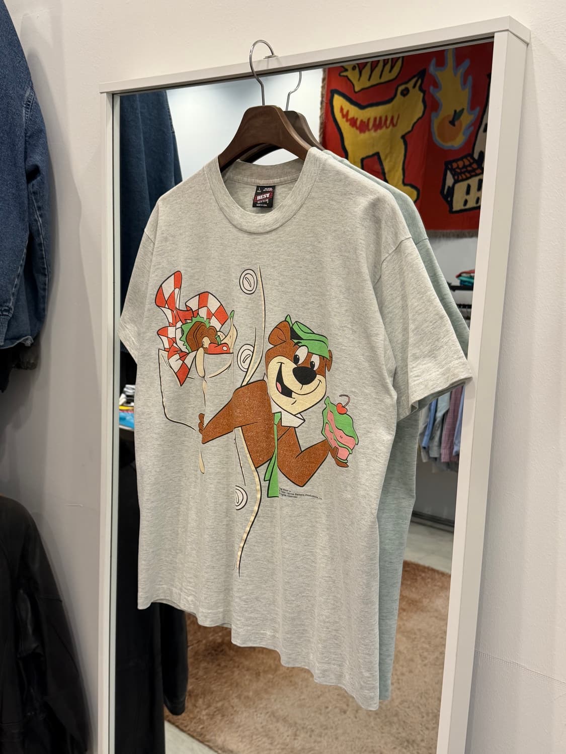 90s Fruit of the loom Yogi Bear 카툰 티셔츠 상품이미지1