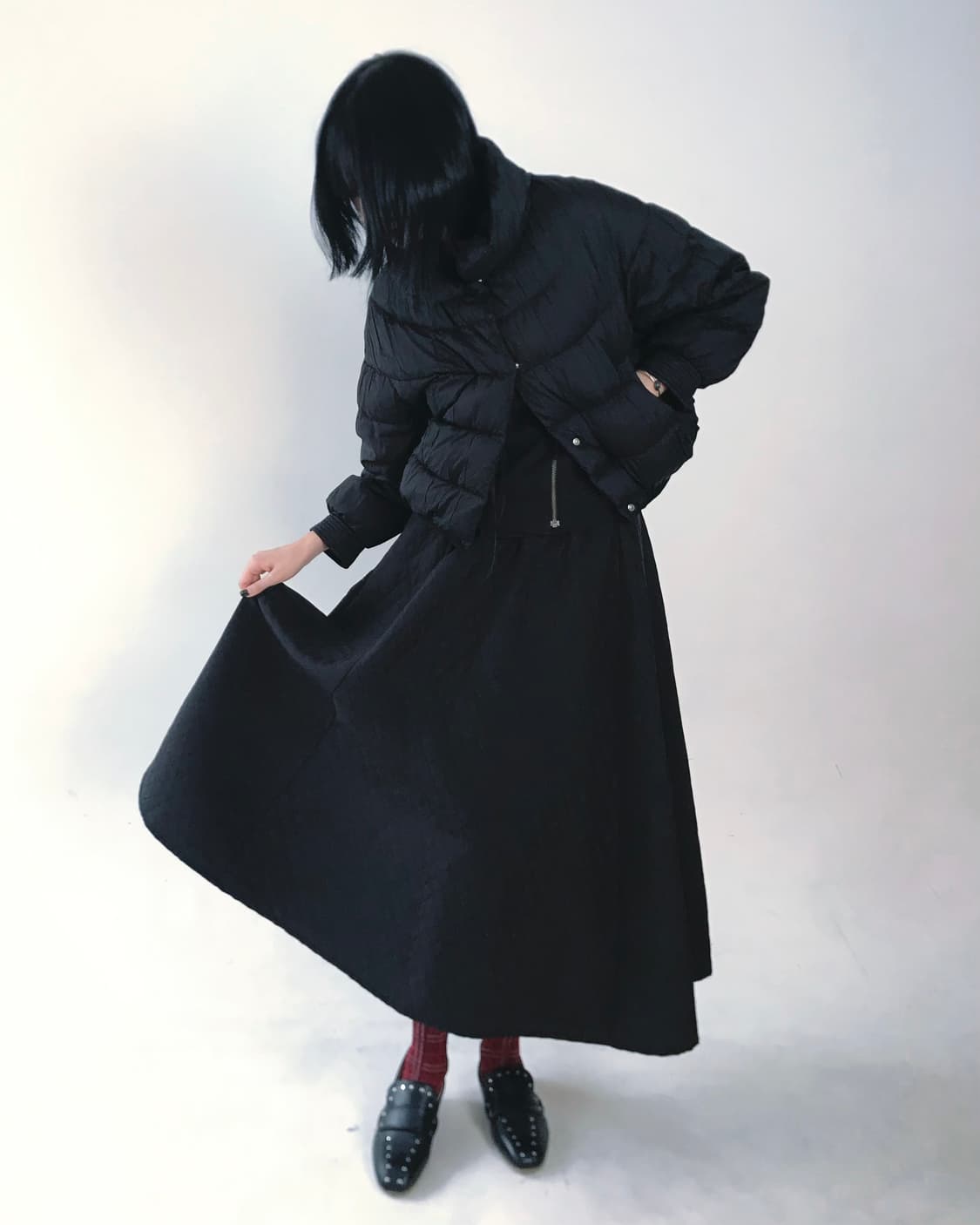 Wrinked-sleeve short puffer jacket 상품이미지4