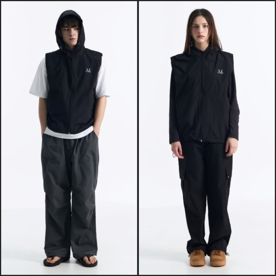 [무료배송]무센트 F 공용 테크 나일론 후드 베스트 아노락 조끼 상품이미지2