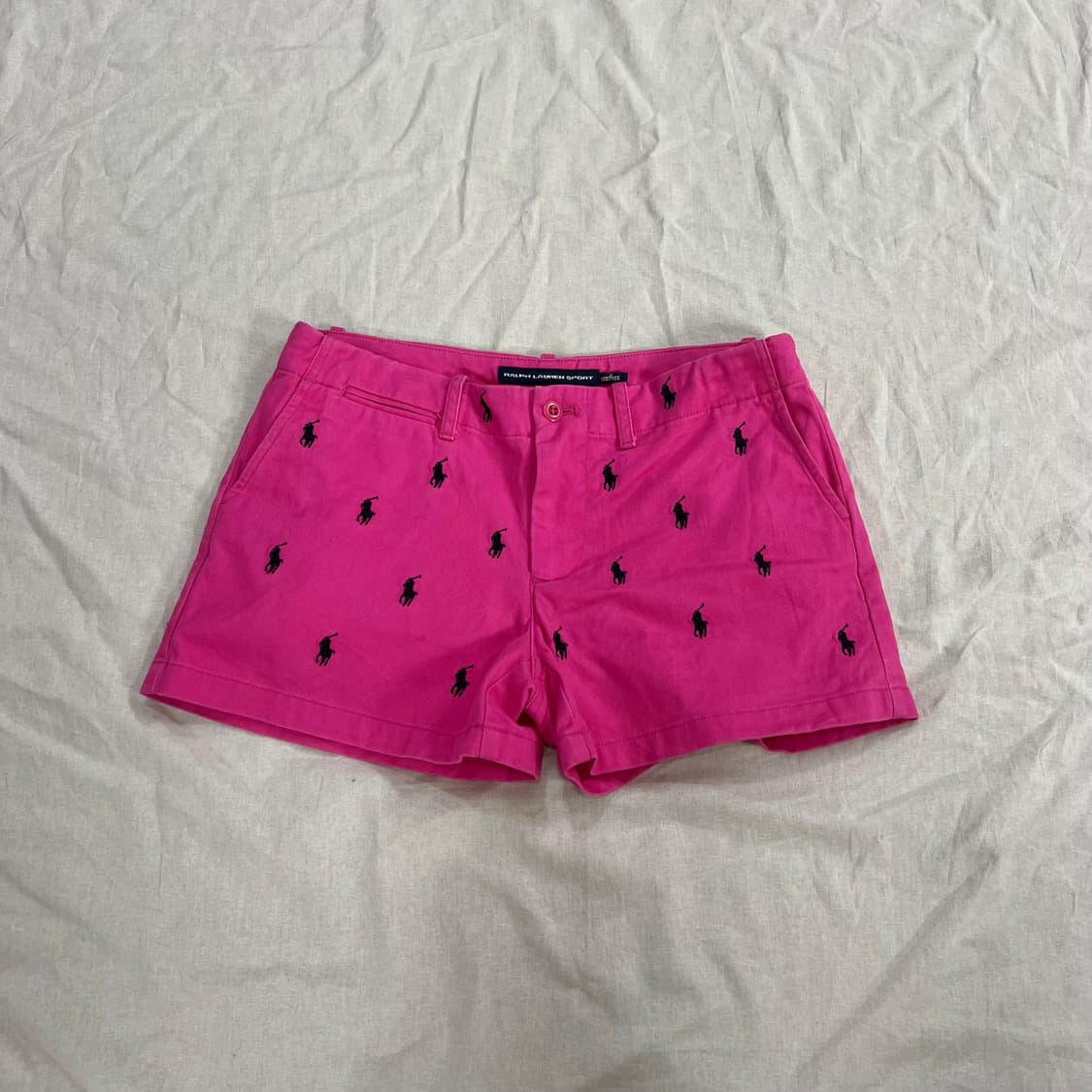 폴로 랄프로렌 블랙 포니 숏팬츠 반바지 핑크 상품이미지1