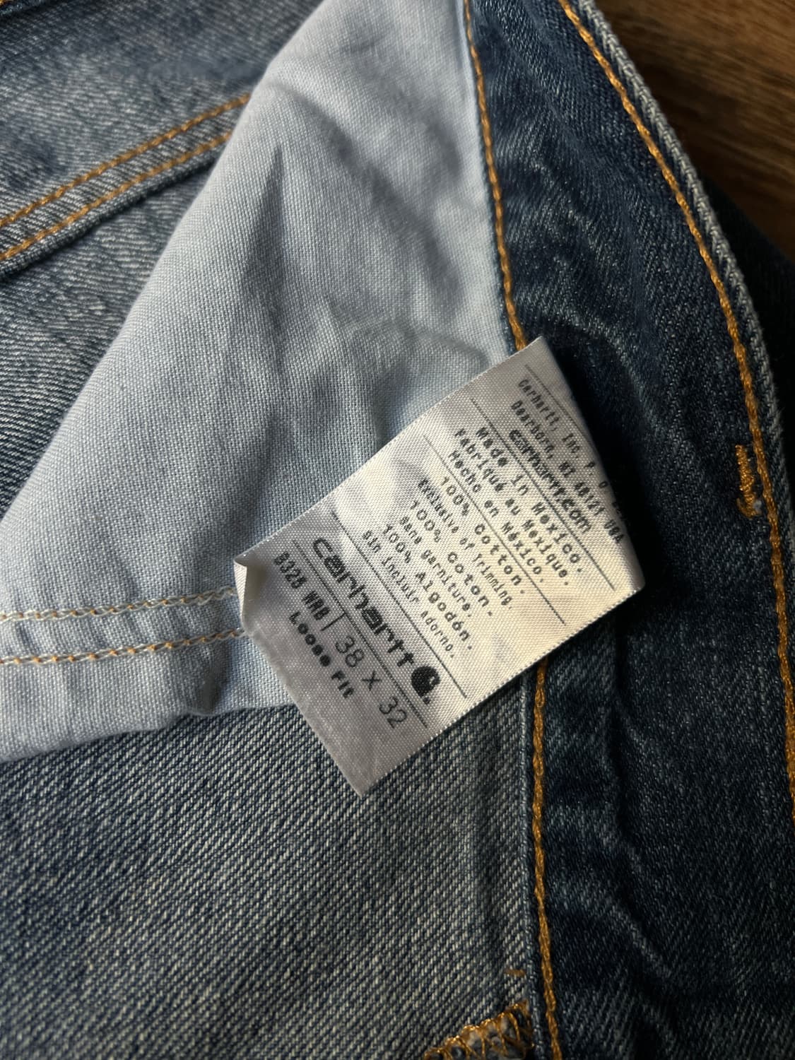 [38]칼하트 USA 빈티지 워싱 와이드 스트레이트 워크 데님 팬츠 상품이미지4