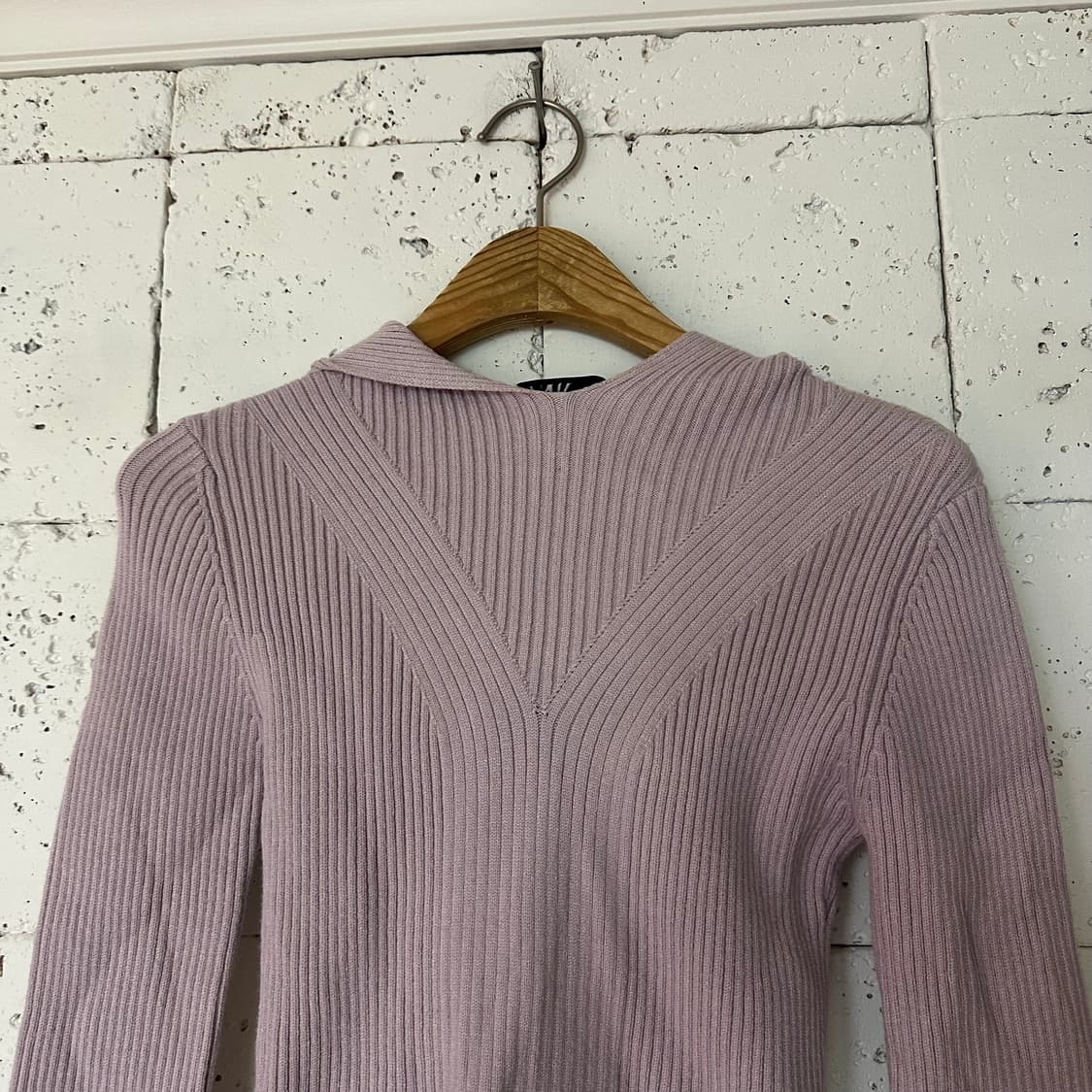 우먼M 자라 크롭니트 후드 상품이미지2