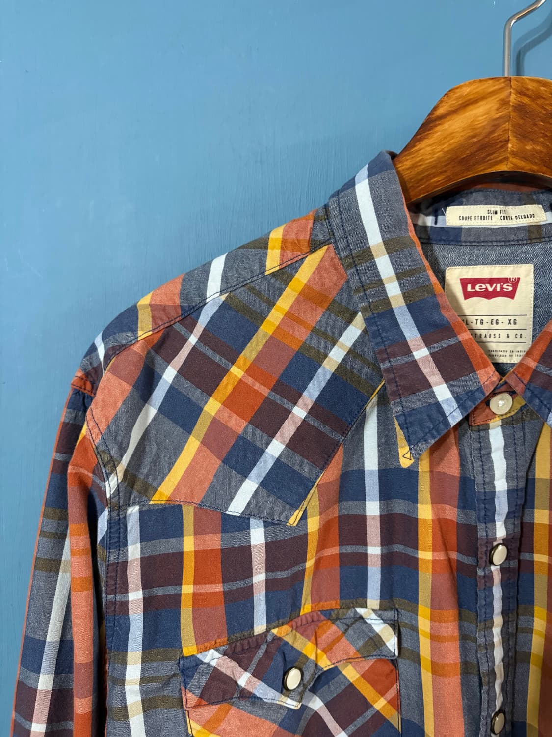 00‘s Levis Madras check western shirt.  상품이미지7