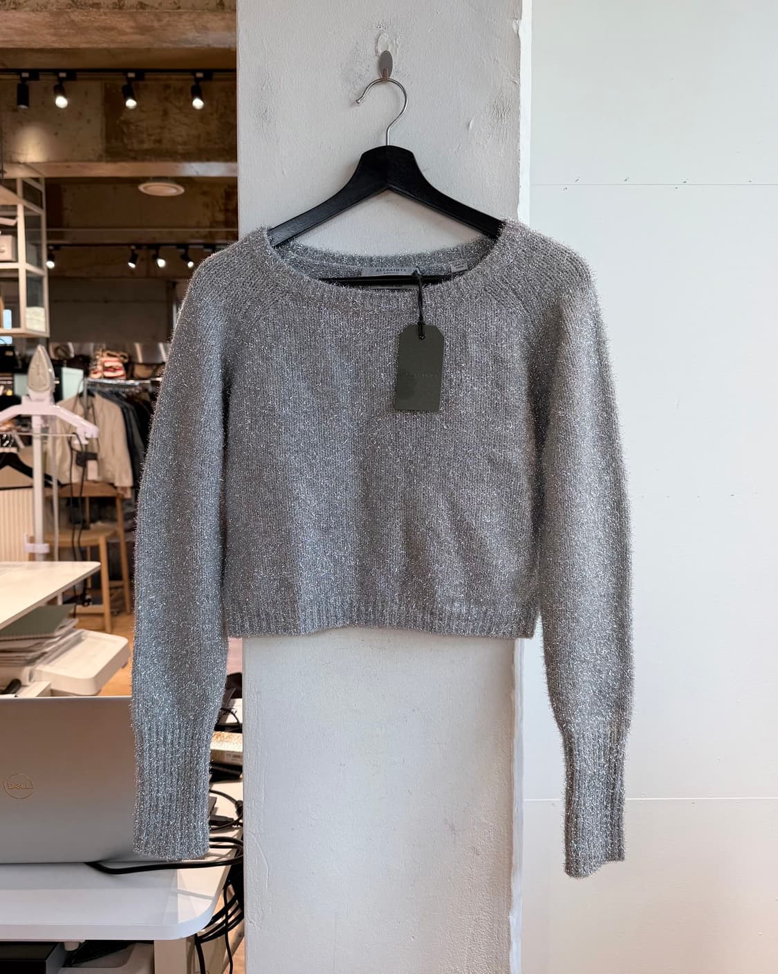 올세인츠 실버 로제타 틴셀 크롭 니트 상품이미지2