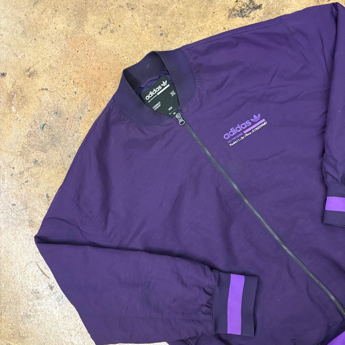[정품/2xl] 아디다스 바시티 봄버 자켓 퍼플 b18 상품이미지1