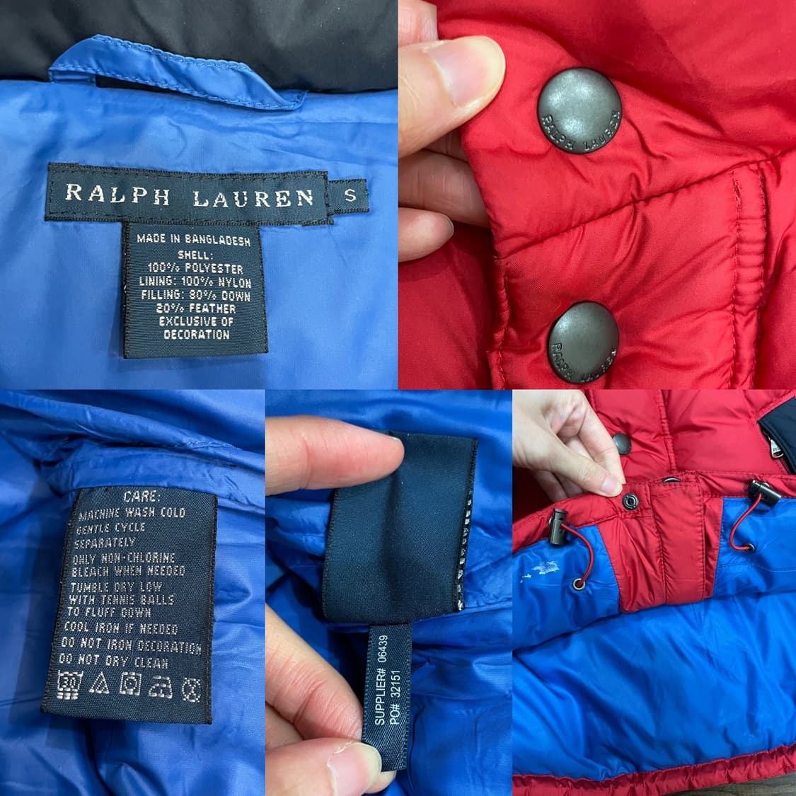 폴로 랄프로렌 빅포니 다운 푸퍼 베스트 패딩조끼 레드 상품이미지7