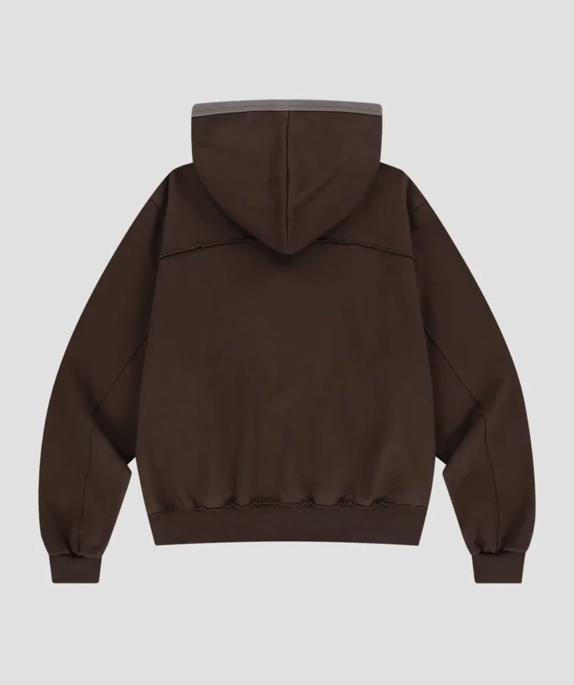 더바이닐하우스 CUT-OFF HOODIE ZIP-UP BROWN M사이즈 상품이미지2
