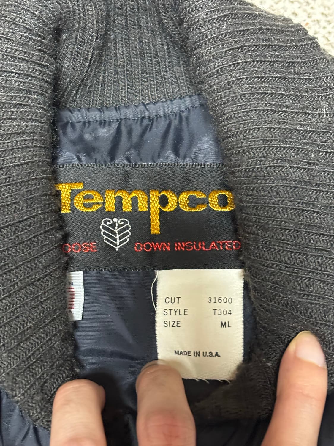 (L) tempco 템포 빈티지 다운자켓 블랙 상품이미지3