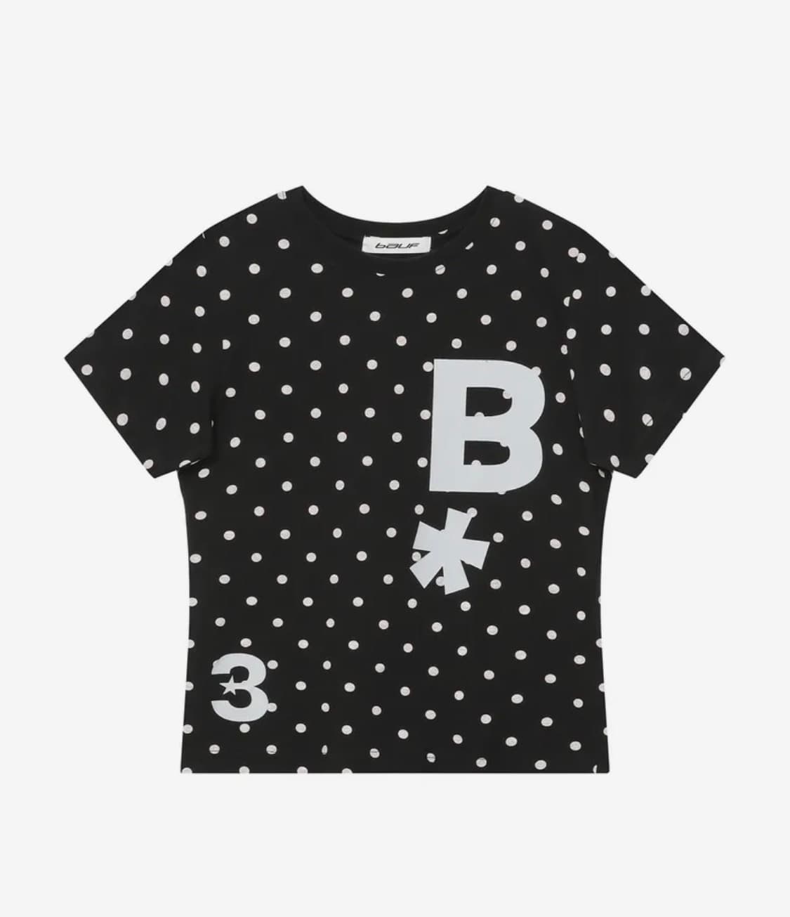 바우프 BAUF B logo 슬림핏 티셔츠 [도트 블랙] 상품이미지1