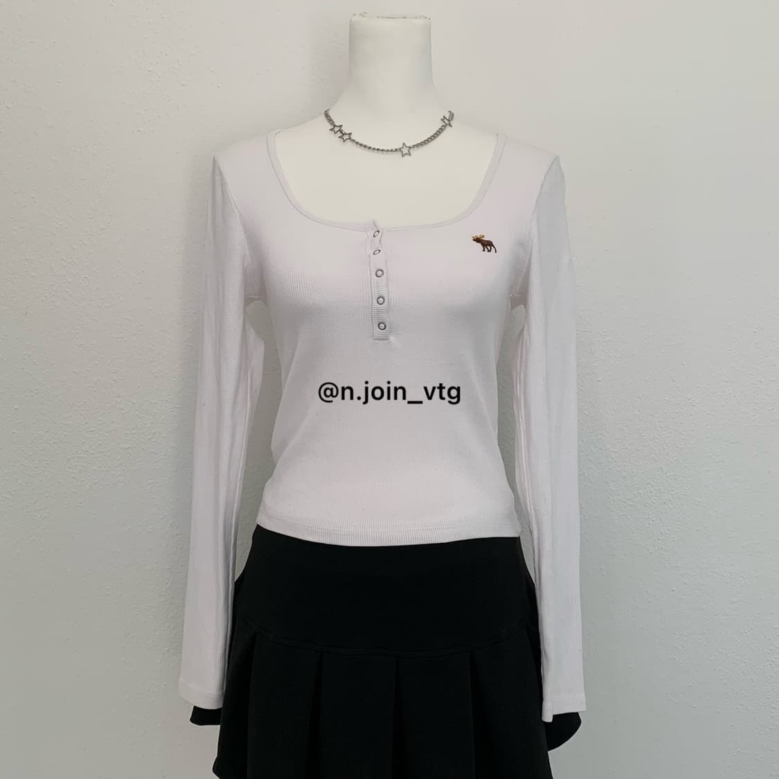 아베크롬비 헨리넥 화이트 롱슬리브 상품이미지1