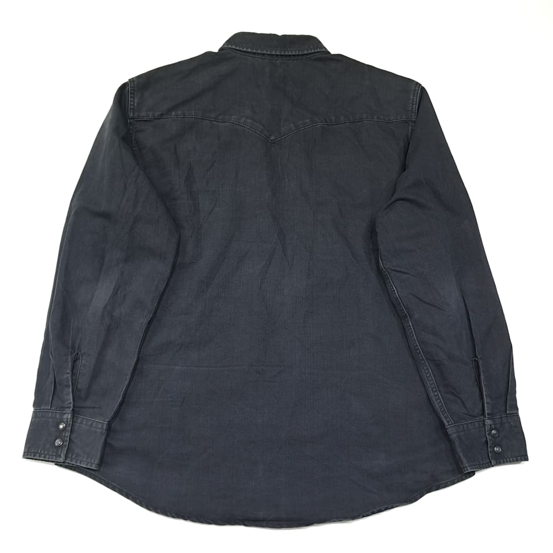 CL744 XL 리바이스 코튼 웨스턴 셔켓스타일 흑청 데님셔츠 남방 상품이미지7