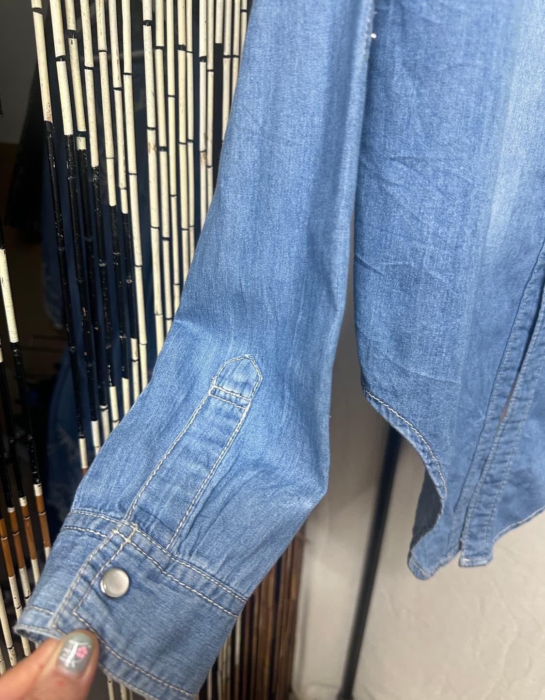 sorridere lace denim shirt 상품이미지5