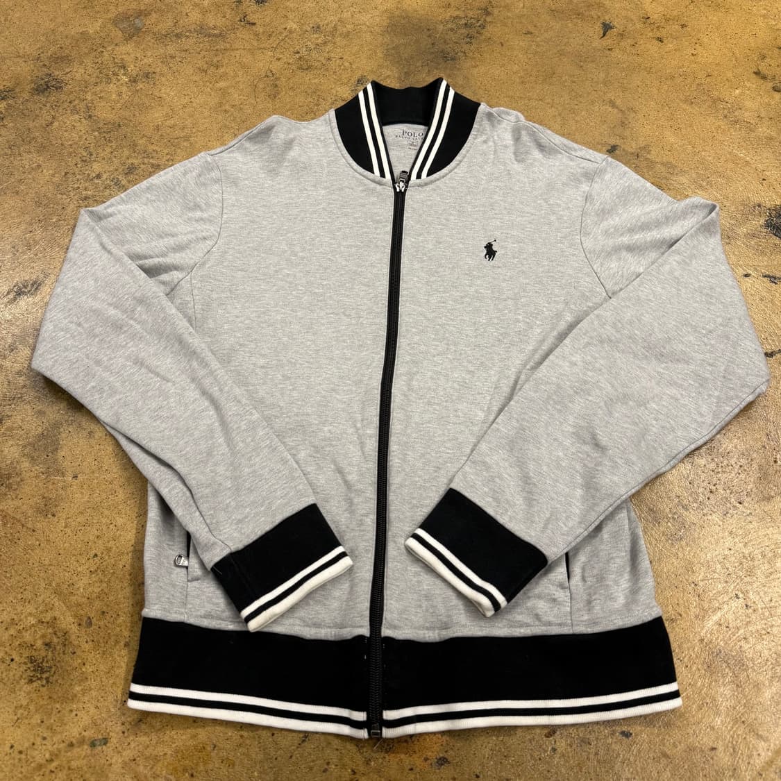 폴로 랄프로렌 그레이 블랙 회검 면 코튼 집업  상품이미지2