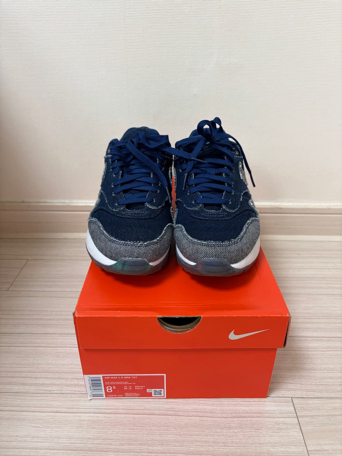 [265] 나이키 에어맥스 1 골프 노 데님 얼로우드 네이비 상품이미지7