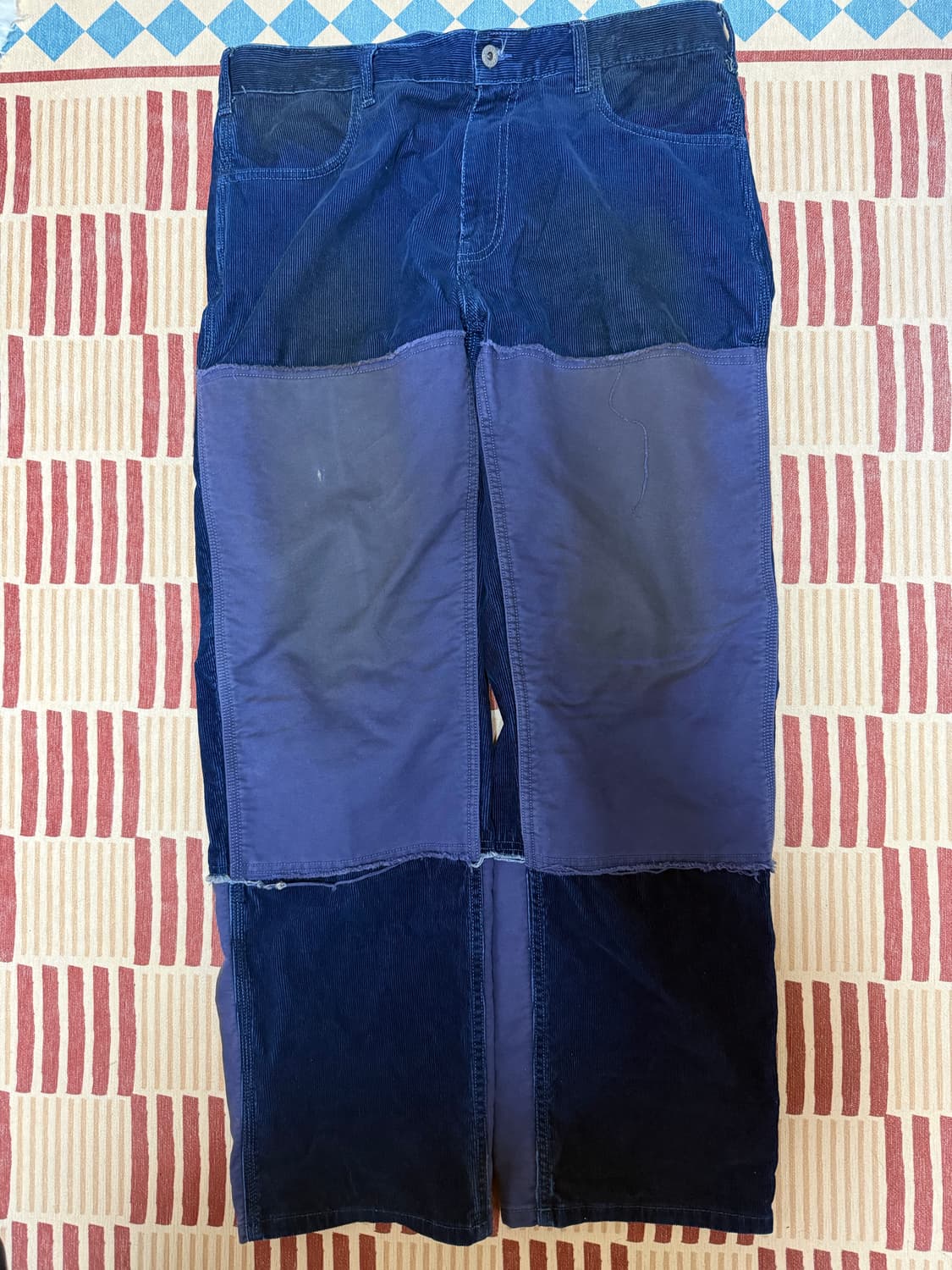 [2] 뤡코즈 인디고 코듀로이 더블니 팬츠 상품이미지1