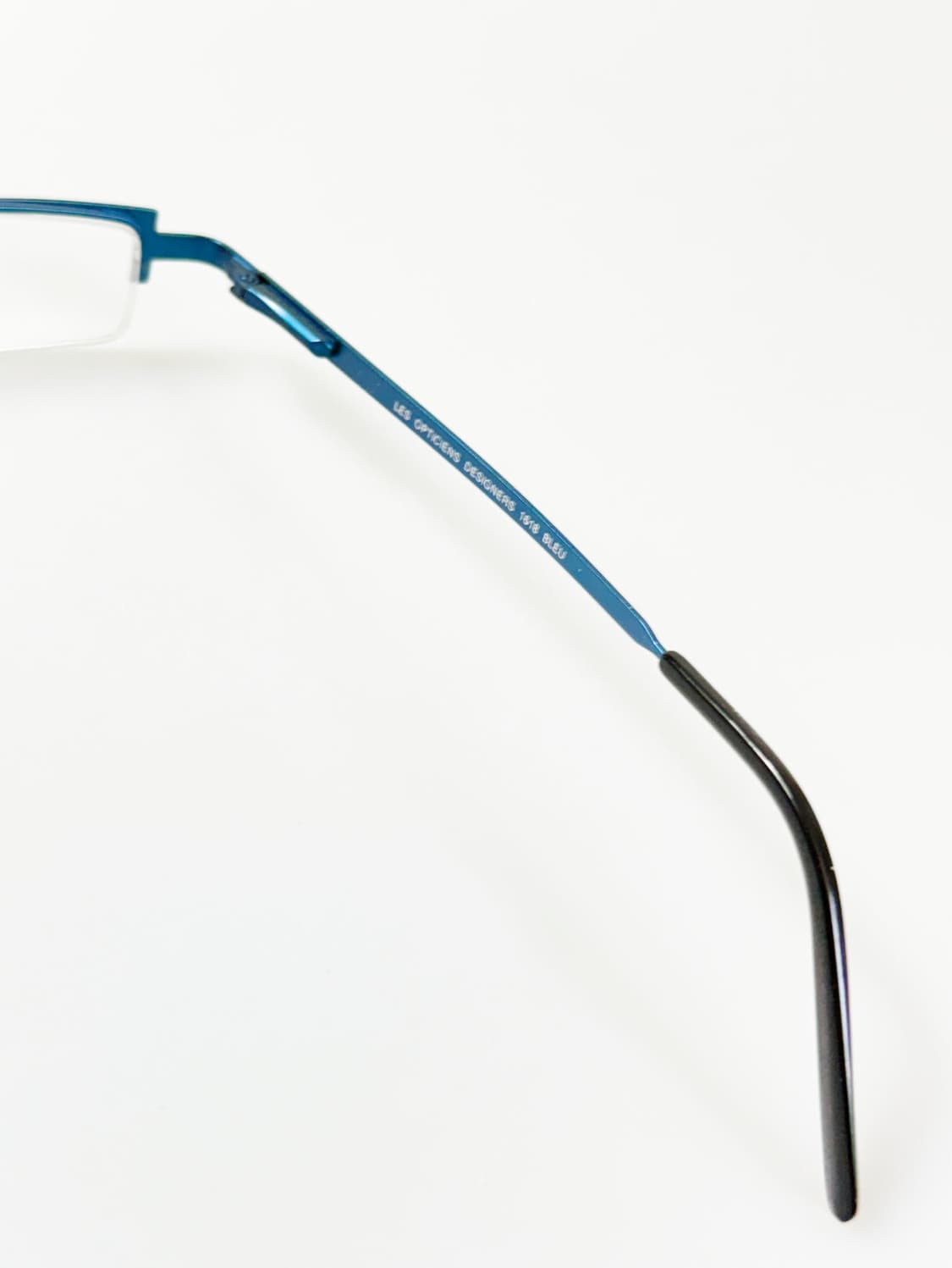 90s 유럽제 LES OPTICIENS 블루 반무테 빈티지 안경 상품이미지6