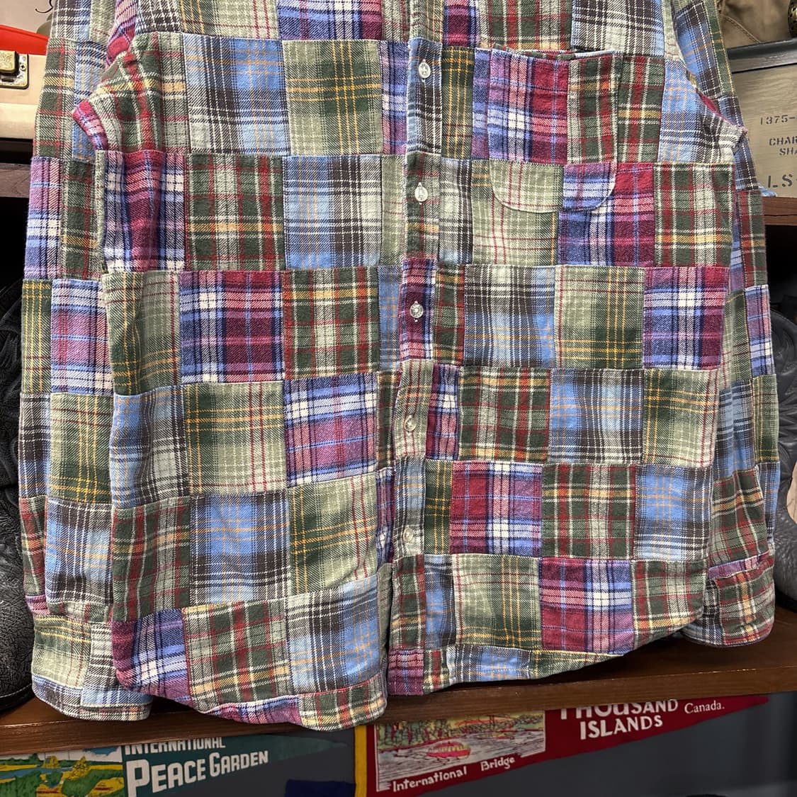 빔즈 마드라스 그런지 패치워크 버튼다운 셔츠 N873 상품이미지4