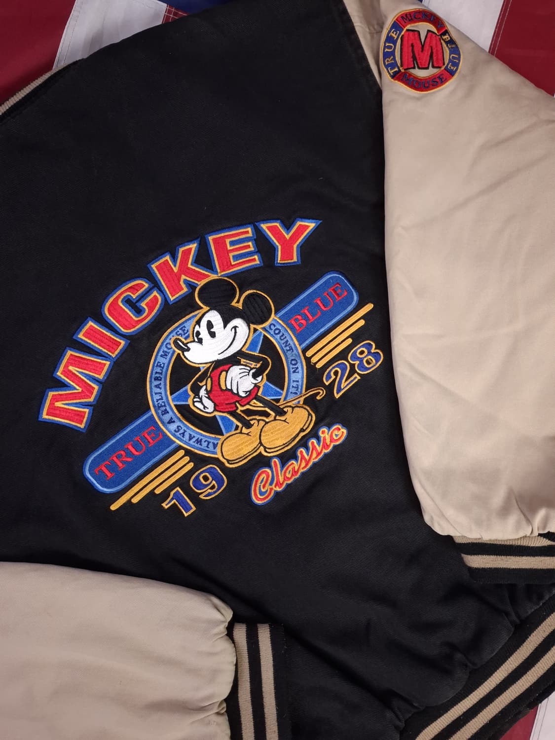 오리지날 90's 디즈니 미키마우스 코튼 바시티 자켓 상품이미지2
