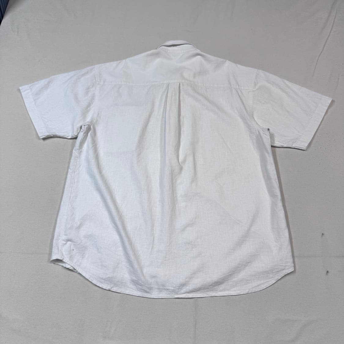 XXL) Solo 유럽 빈티지 린넨 반팔 셔츠 화이트 상품이미지5