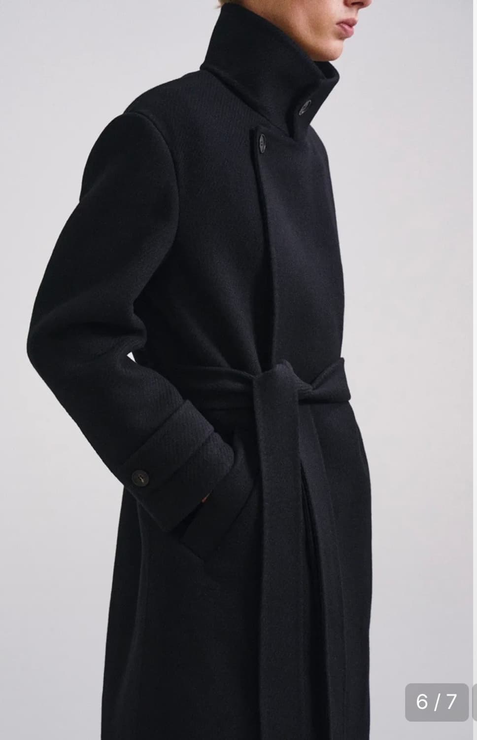 (Peq)BELTED TWILL WOOL  COAT  상품이미지6