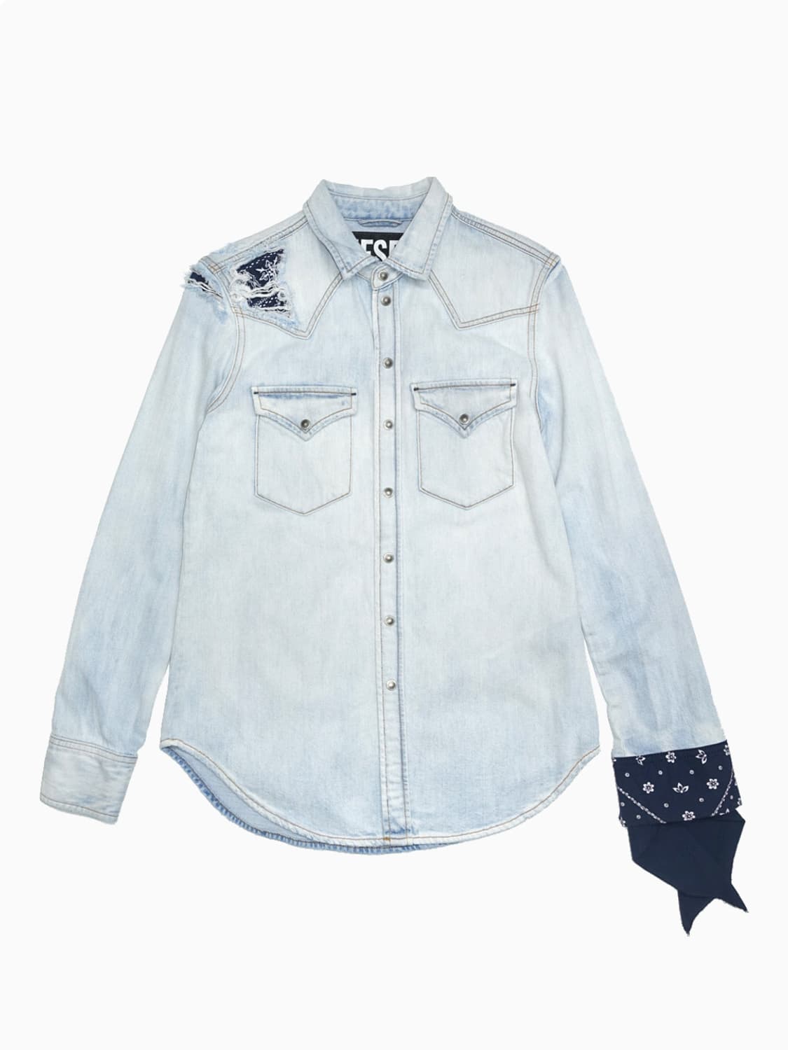 DIESEL Bandana denim shirt 상품이미지1