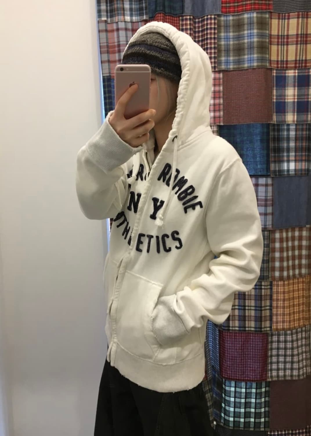 아베크롬비 후드 후디 집업 스웻 화이트 흰색 L 양홍원 Y2K 빈티지 상품이미지3