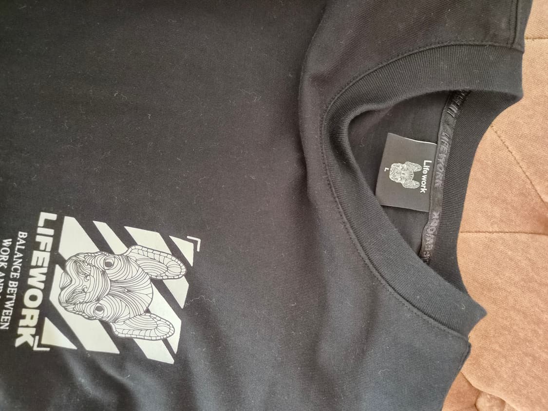 라이프워크 남성 블랙라운드반팔티셔츠 L사이즈 상품이미지6