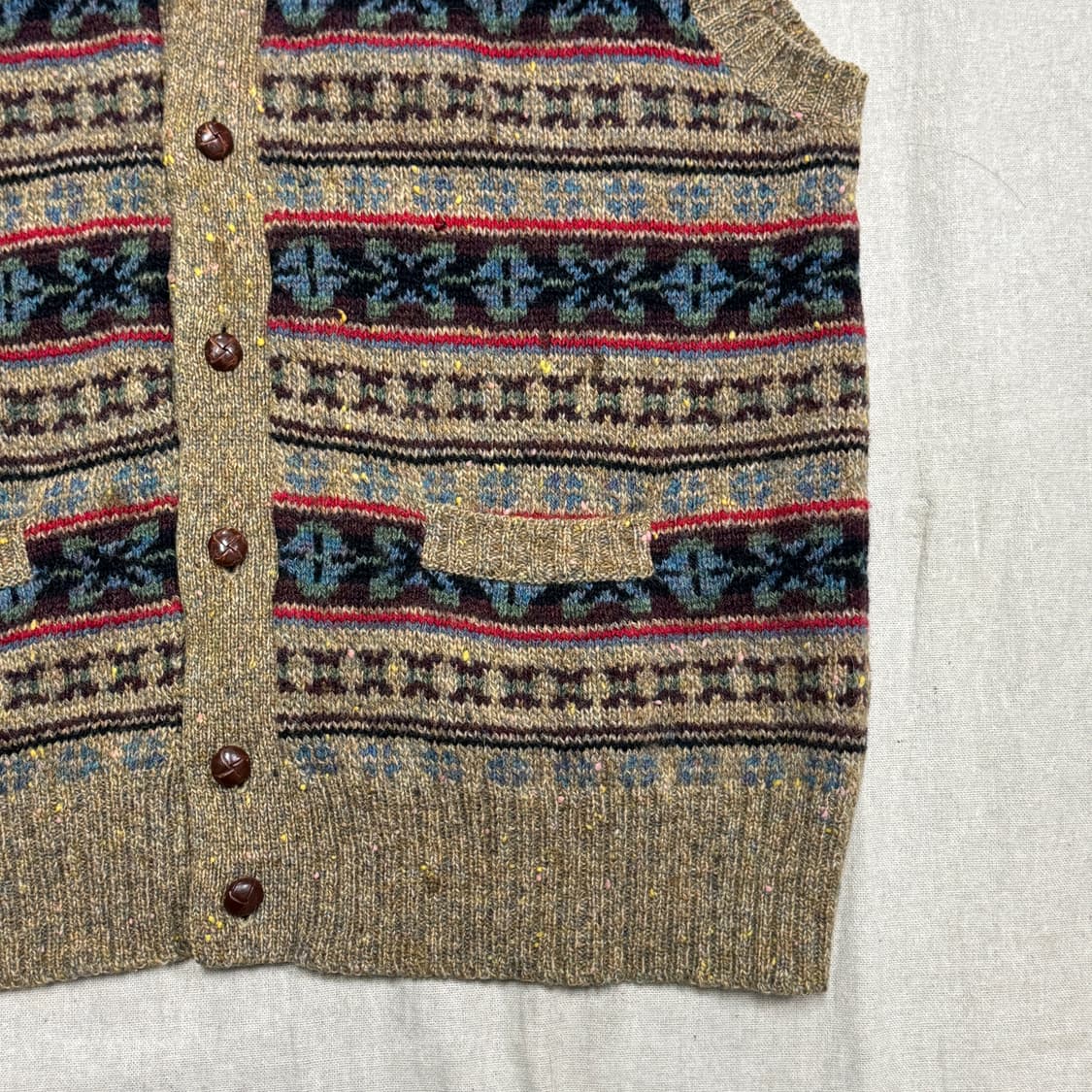 맥그리거 빈티지 에스닉 패턴 울 베스트 M 상품이미지3