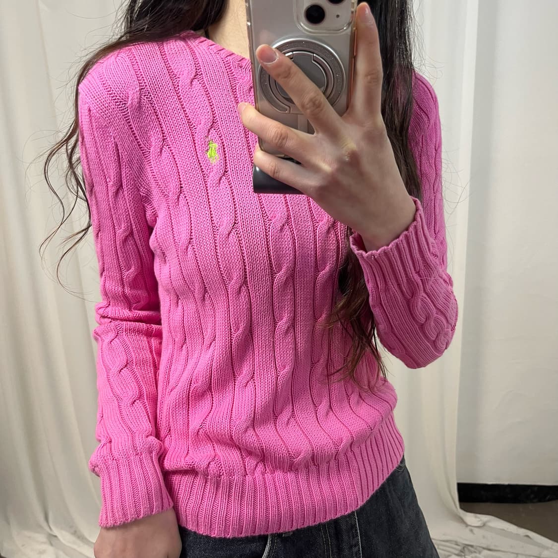 Polo Ralph Lauren Pink Cable Knit 상품이미지3