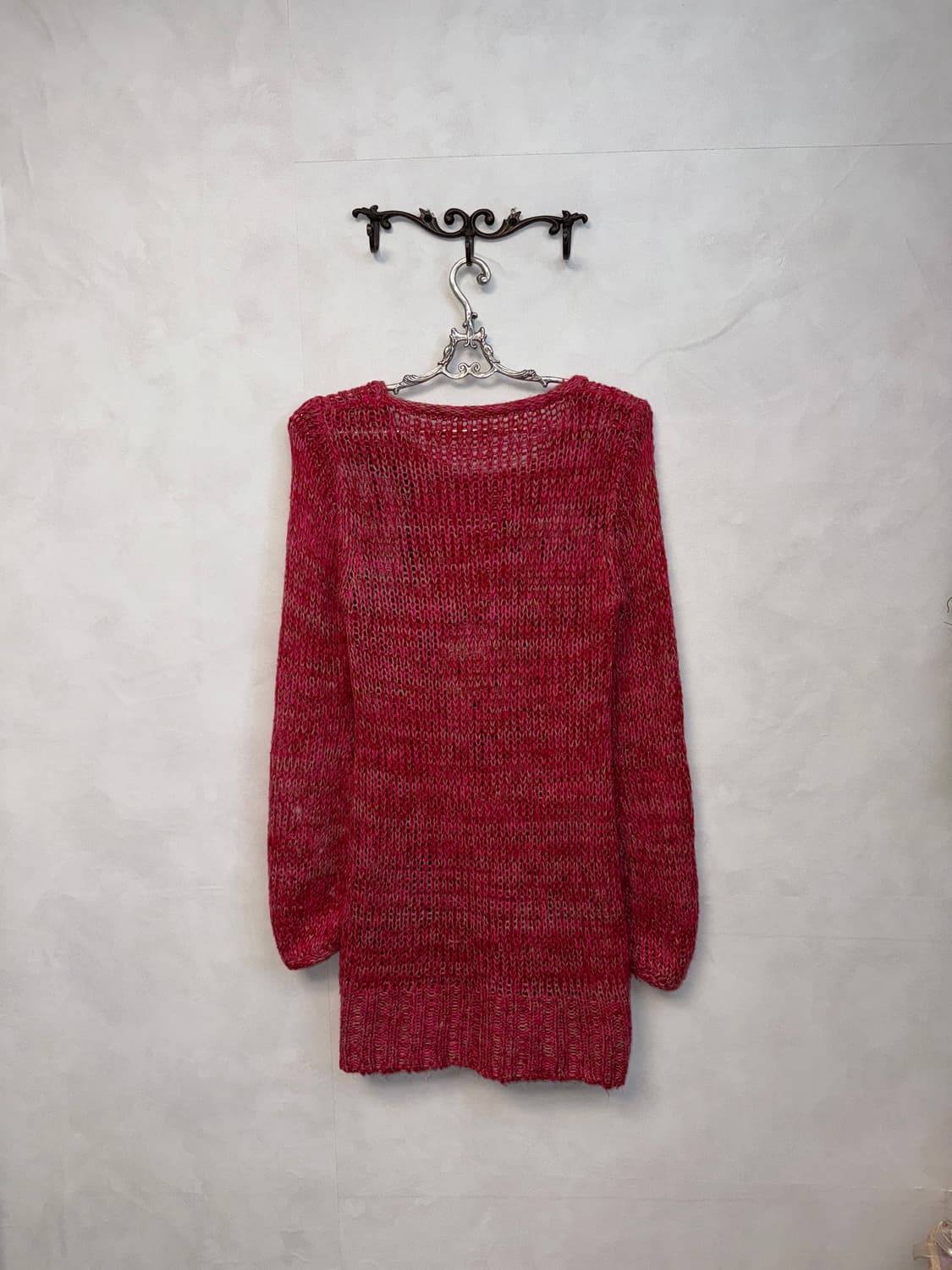 Cherry pink bokashi skull knit ops 상품이미지3