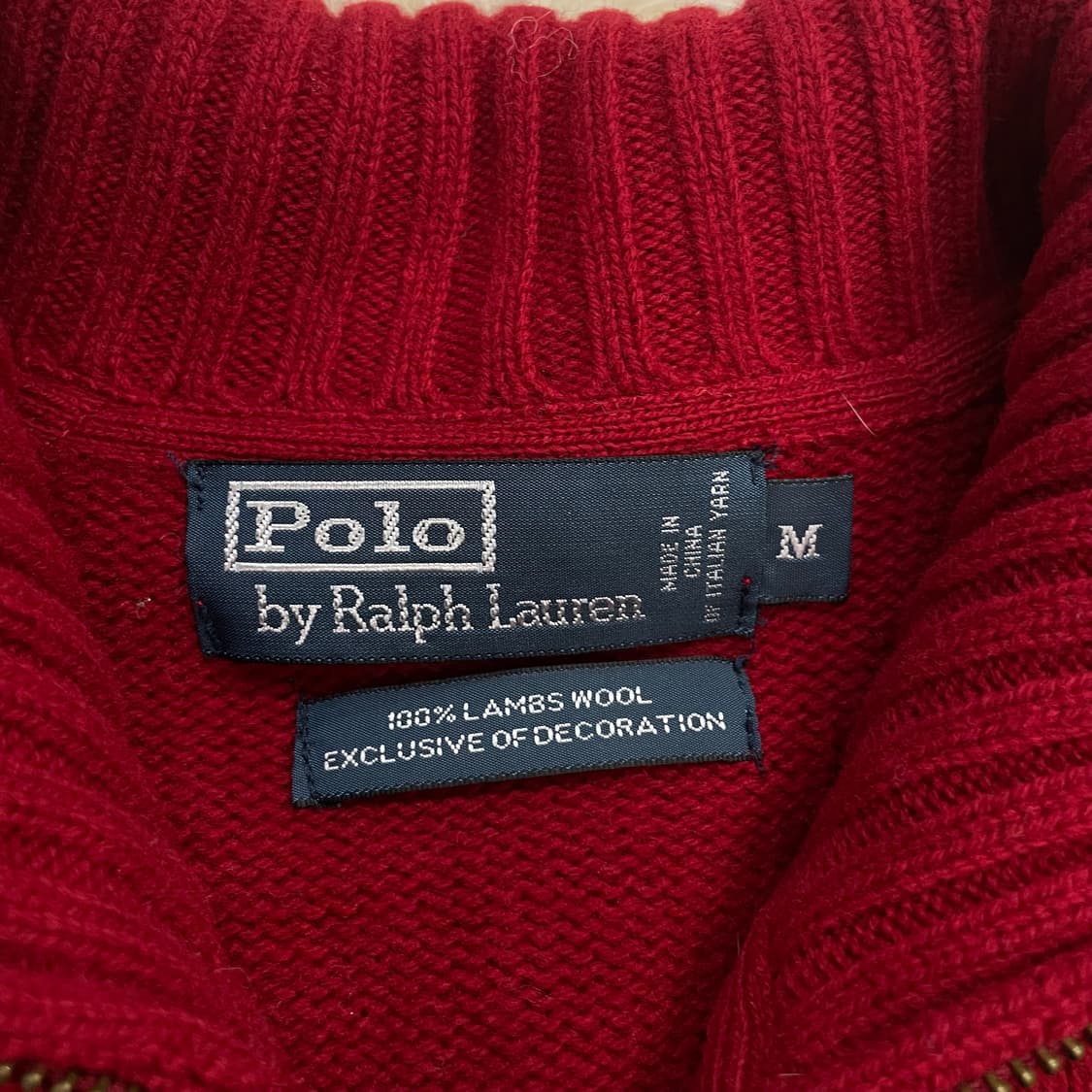 폴로 랄프로렌 빅 포니 니트 집업 레드 상품이미지5