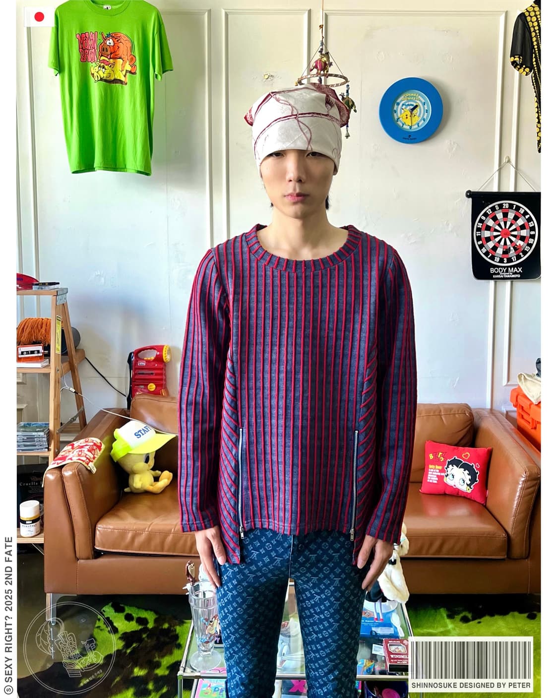 SHINNOSUKE by PETER 3D Stripe Denim Top 상품이미지1