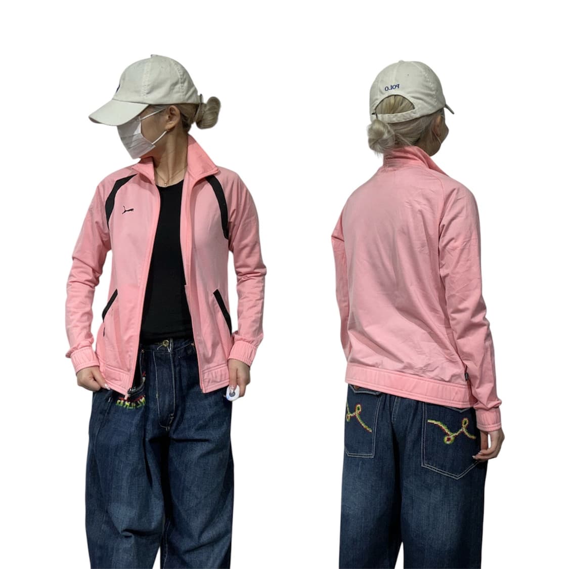 푸마 딸기우유 핑크 딱붙핏 y2k 트랙탑 져지 S 상품이미지1