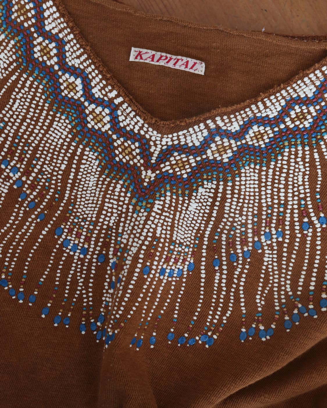 [Kapital] Beads V-Neck T-Shirt (Brown) 상품이미지10