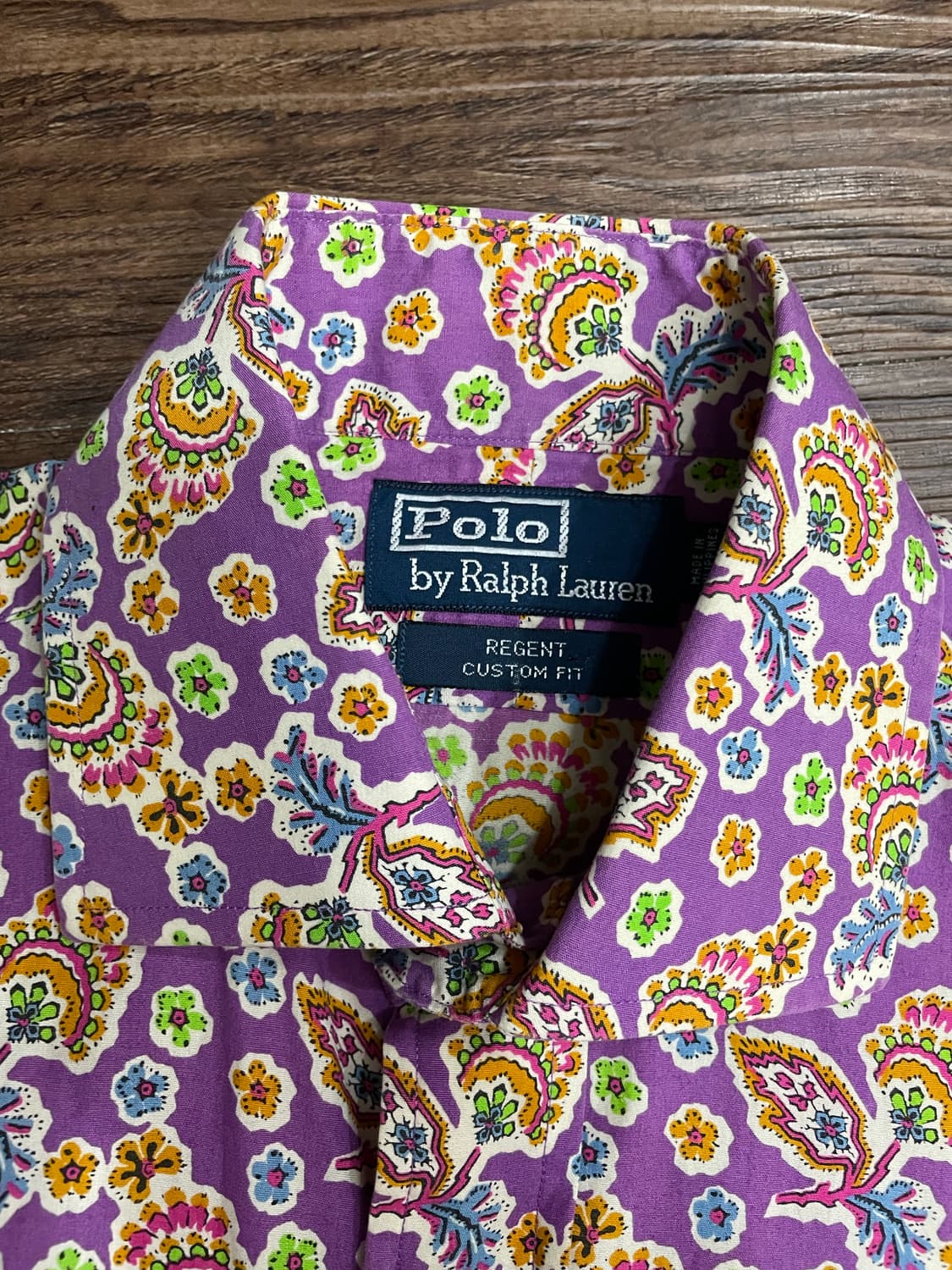 폴로 와이드카라 페이즐리 패턴 셔츠 퍼플 상품이미지5
