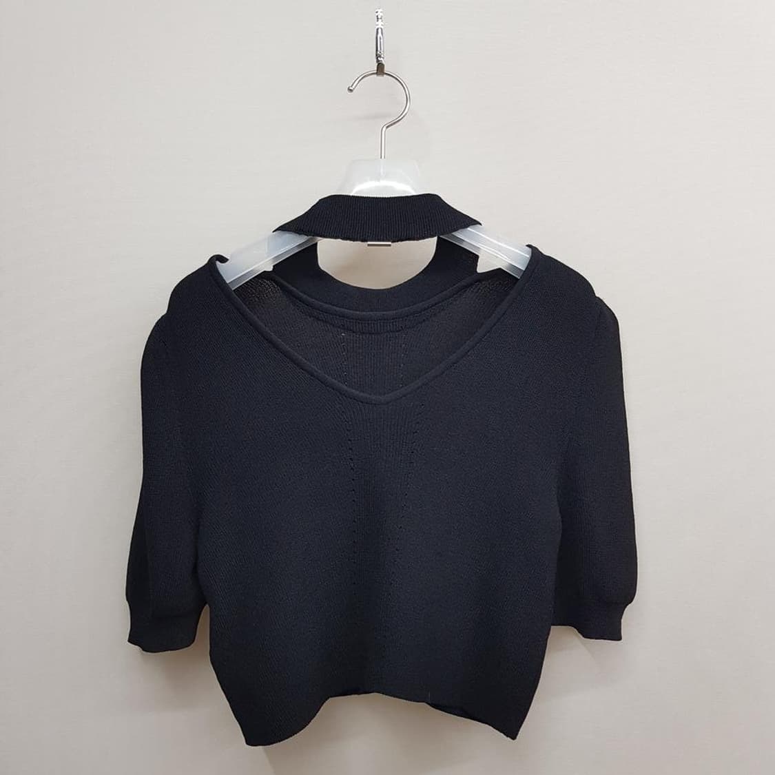 한섬 시스템 2022 컷아웃 하프넥 니트 탑 95사이즈 상품이미지6