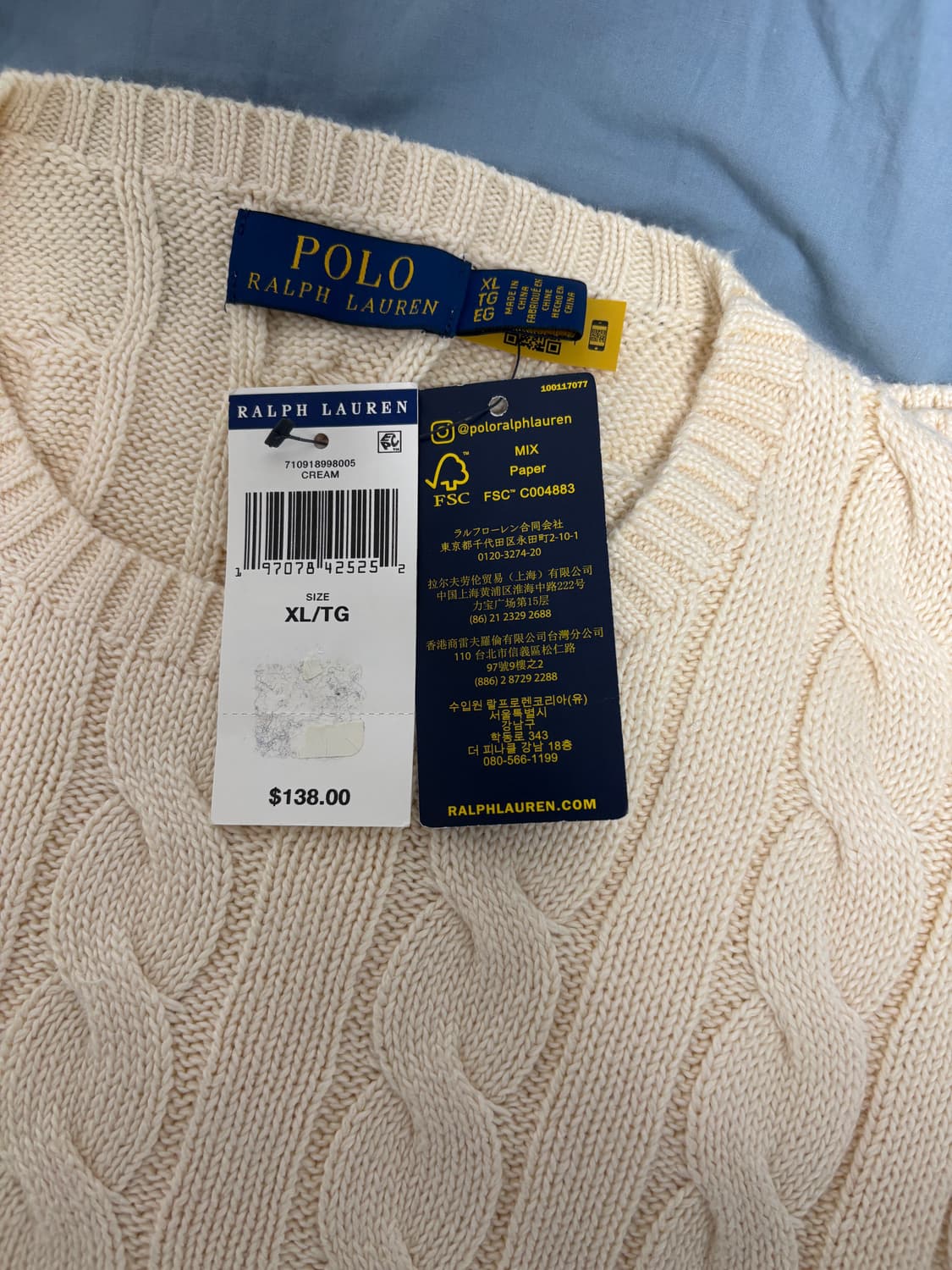 폴로 코튼 꽈배기니트 상품이미지2