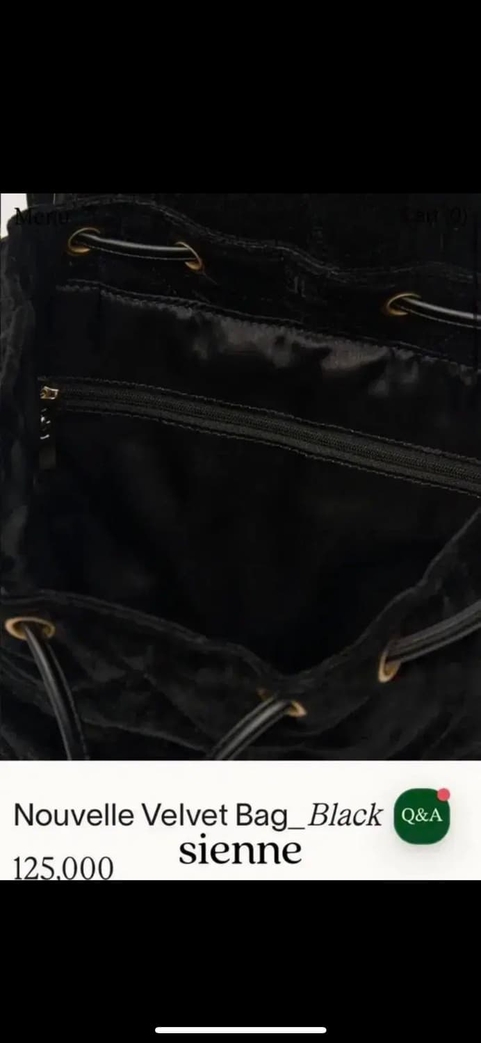 시엔느 벨벳 백팩 nouvelle velvet bag_black 상품이미지5