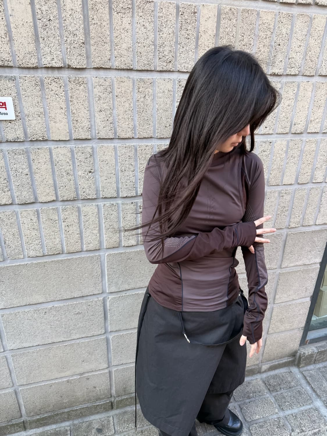 혜인 서 매쉬 디테일 롱 슬리브 상품이미지8