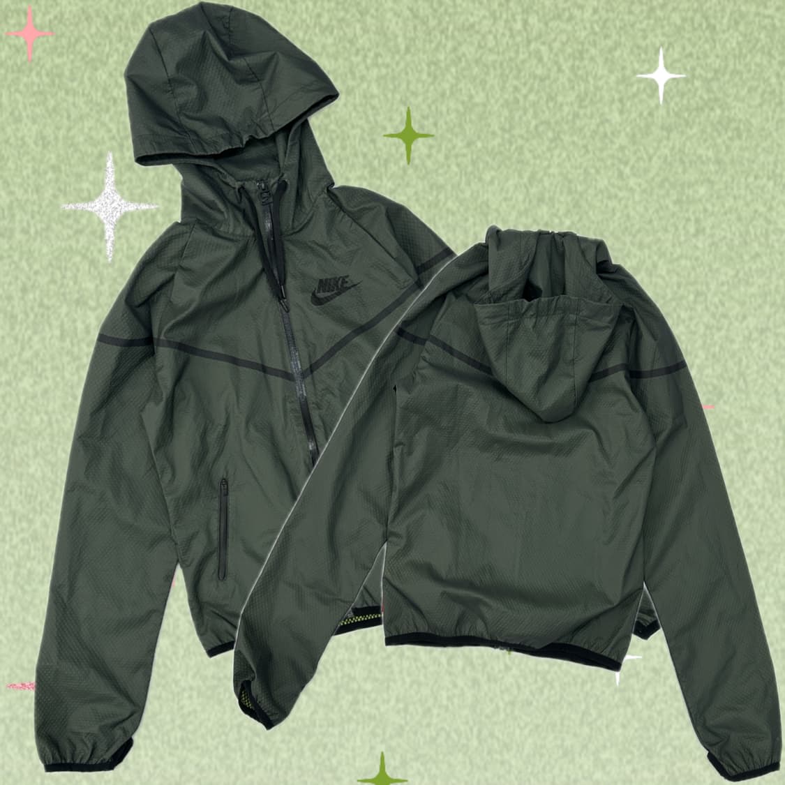 나이키 카키 테크팩 후드 바람막이 빈티지 아웃도어 캠퍼 스포티 상품이미지1