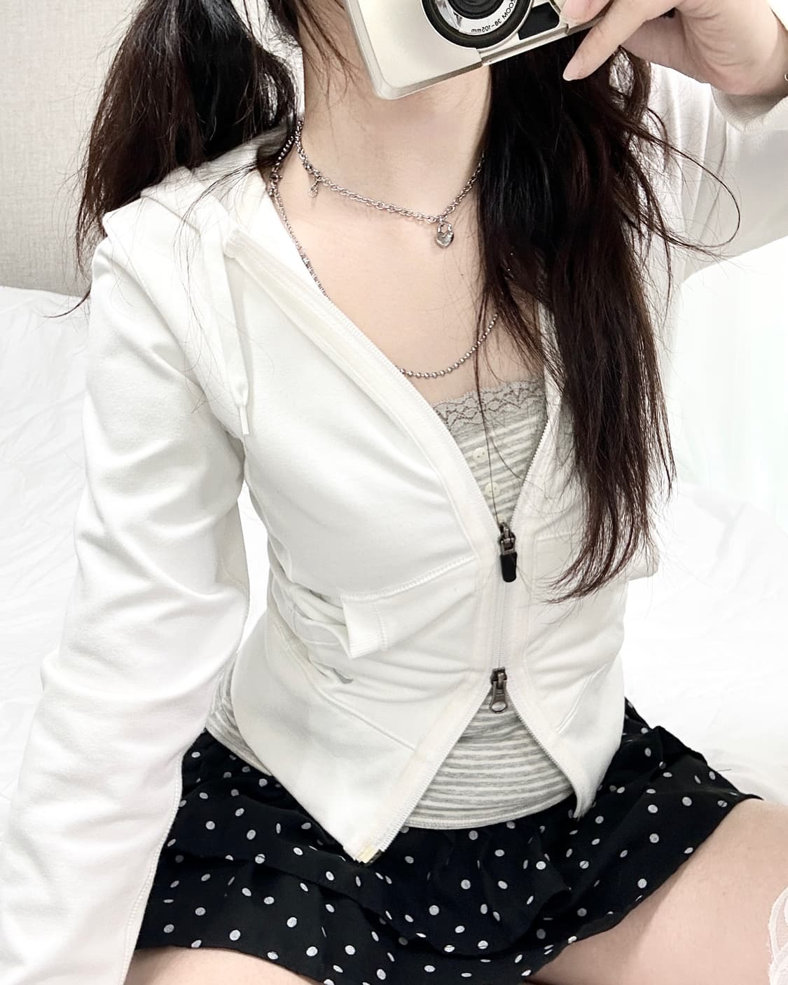 나이키 스우시 화이트 투웨이 후드집업 상품이미지1