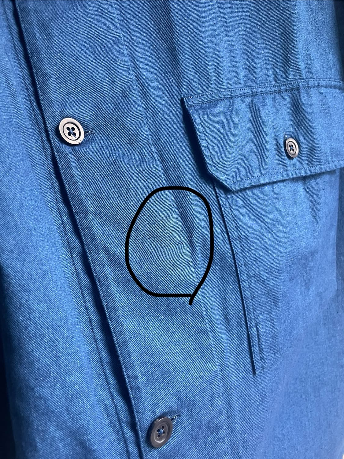 마가렛호웰 영국 라인 트윌 4버튼 셔츠 인디고 M (Made in UK) 상품이미지7