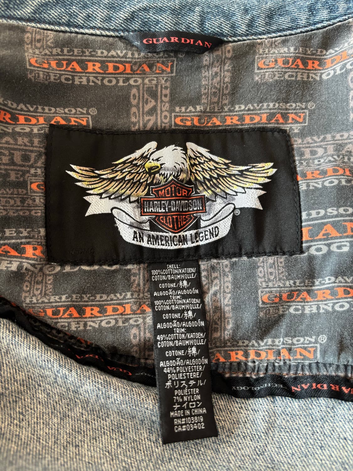 할리데이비슨 빅로고 청자켓 xl 상품이미지4