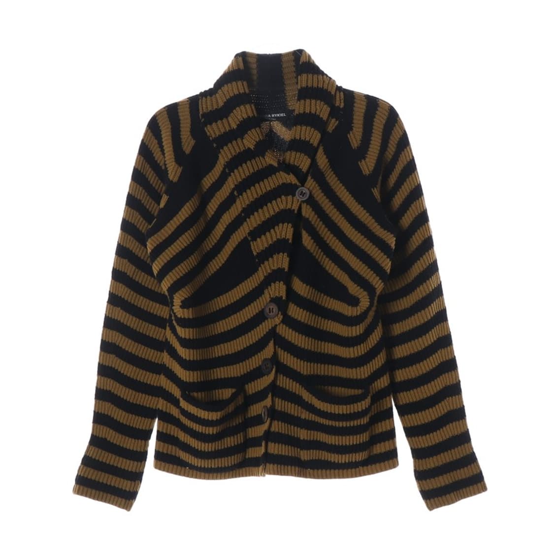 소니아리키엘 브이넥 울 스트라이프 가디건 상품이미지1