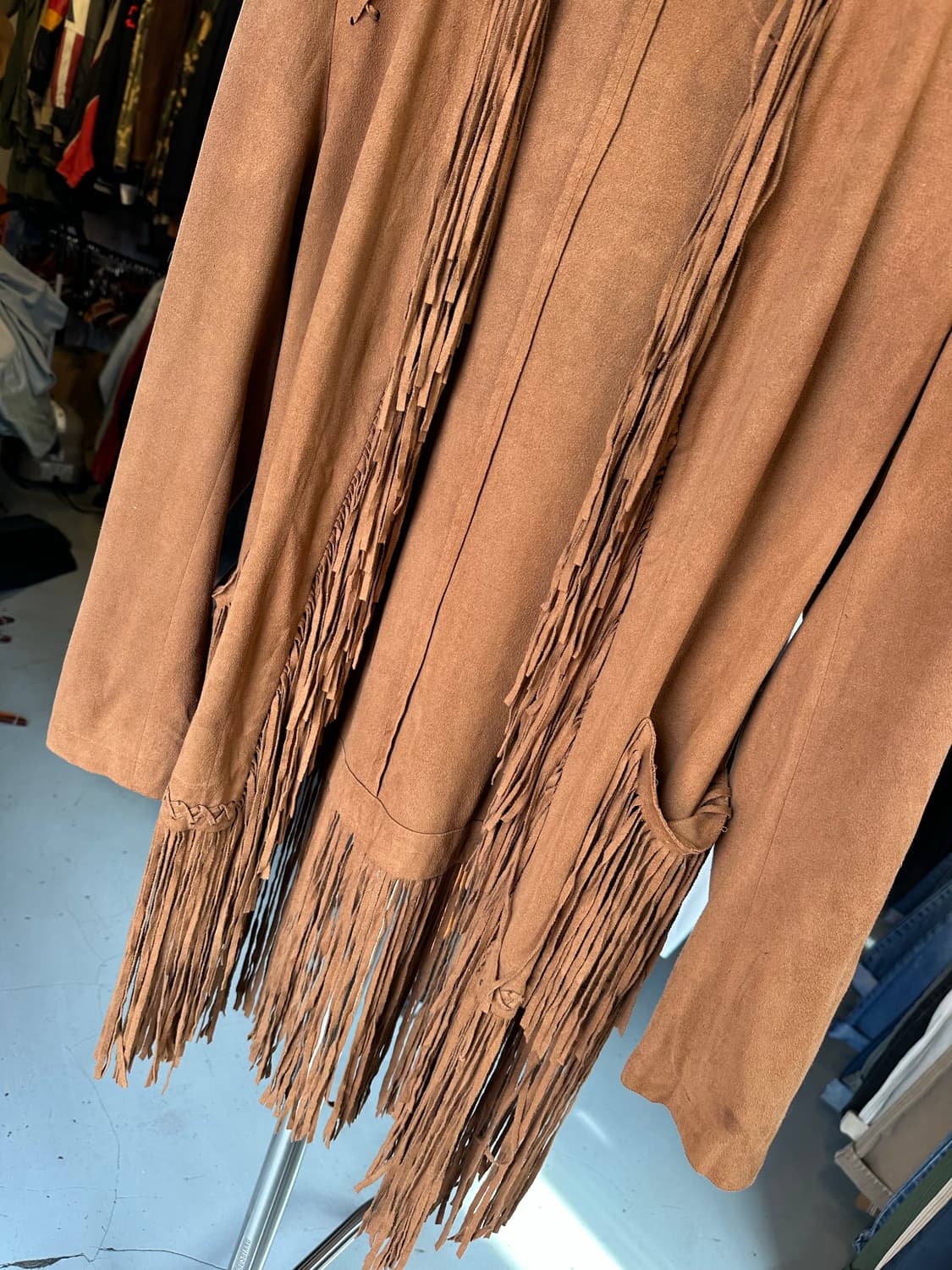 리얼 레더 스웨이드 프린지 웨스턴 자켓 우먼스 상품이미지5