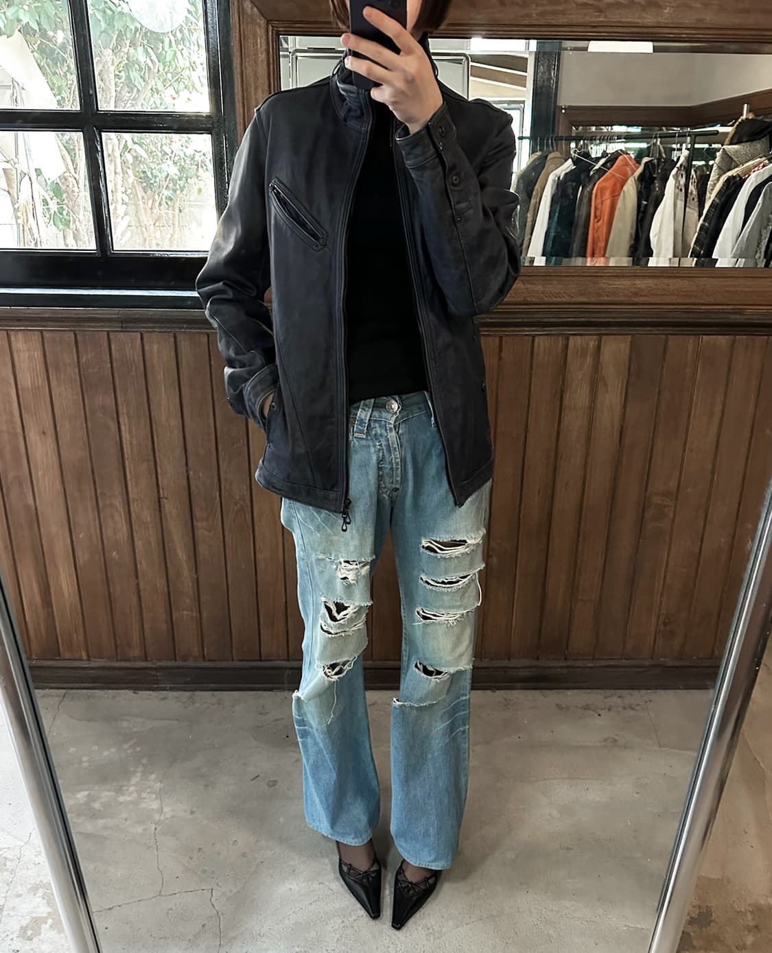 N.C.F.M zip-up leather jacket 상품이미지2